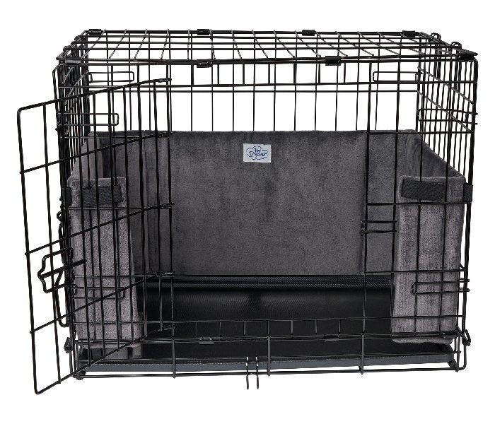 Pet Dreams Luxe Velour Crate Bumpers, Fits 18,24,30,36,42,48 inch icrate, Machine Wash & Dry, Protective and Comfortable Dog Crate Bumpers