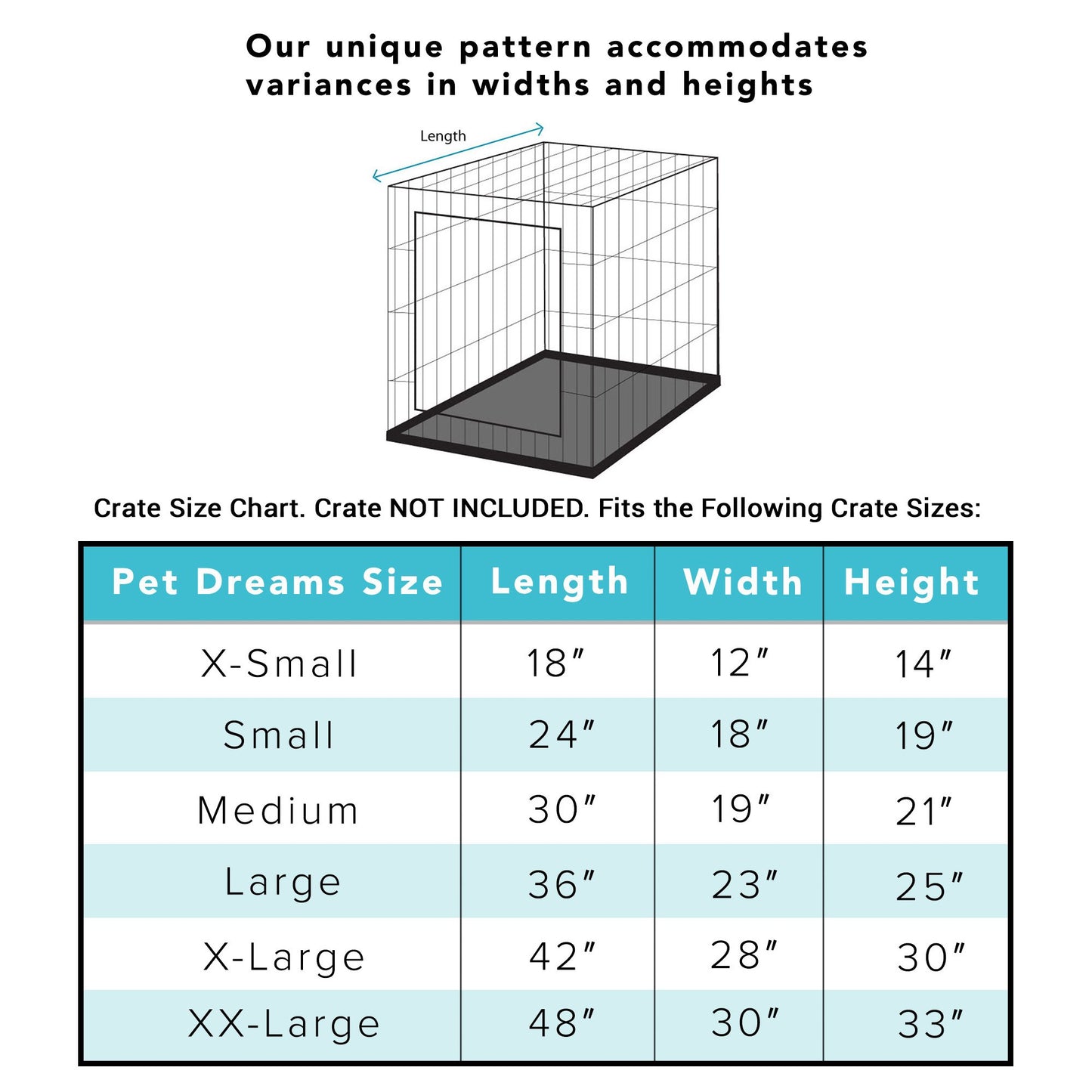 Pet Dreams Luxe Velour Original Crate Covers, Fits 24,30,36,42,48 inch icrate, Machine Wash & Dry, Decorative Dog Kennel Cover
