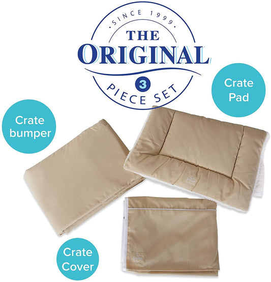 Pet Dreams Complete 3 Piece Crate Bedding Set! The Original Crate Cover, Crate Pad and Crate Bumper fits icrate 24,30,36,42 inch Fits Midwest Crate