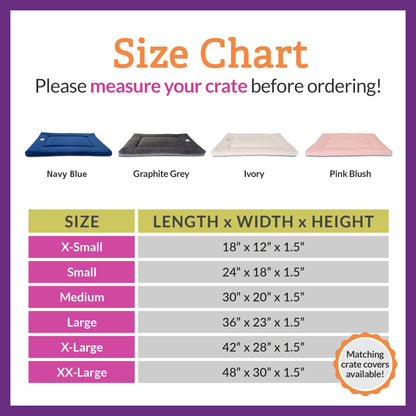 Pet Dreams Dog Crate Bed - Original Crate Pad/Kennel Mat - Quality Bedding Since 1999, Ultra Soft, Reversible, Portable & Washable Pad That Never Bunches!
