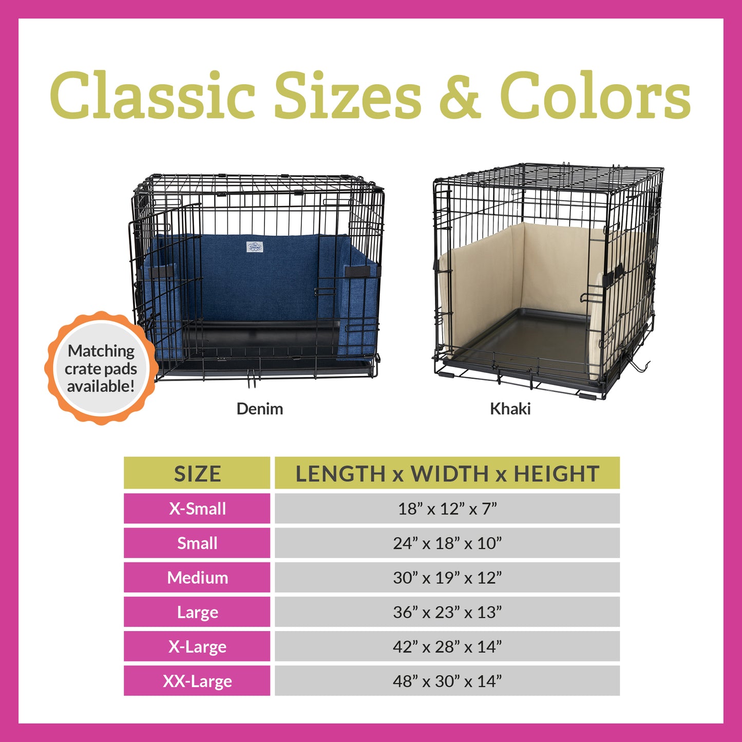Pet Dreams Classic Crate Bumpers, Fits 24,30,36,42,48 inch icrate, Machine Wash & Dry, Protective and Comfortable Dog Crate Bumpers
