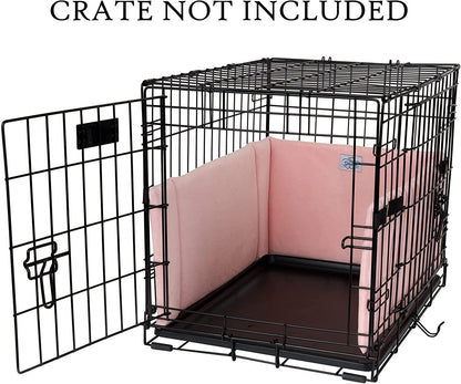 Pet Dreams Luxe Velour Crate Bumpers, Fits 18,24,30,36,42,48 inch icrate, Machine Wash & Dry, Protective and Comfortable Dog Crate Bumpers