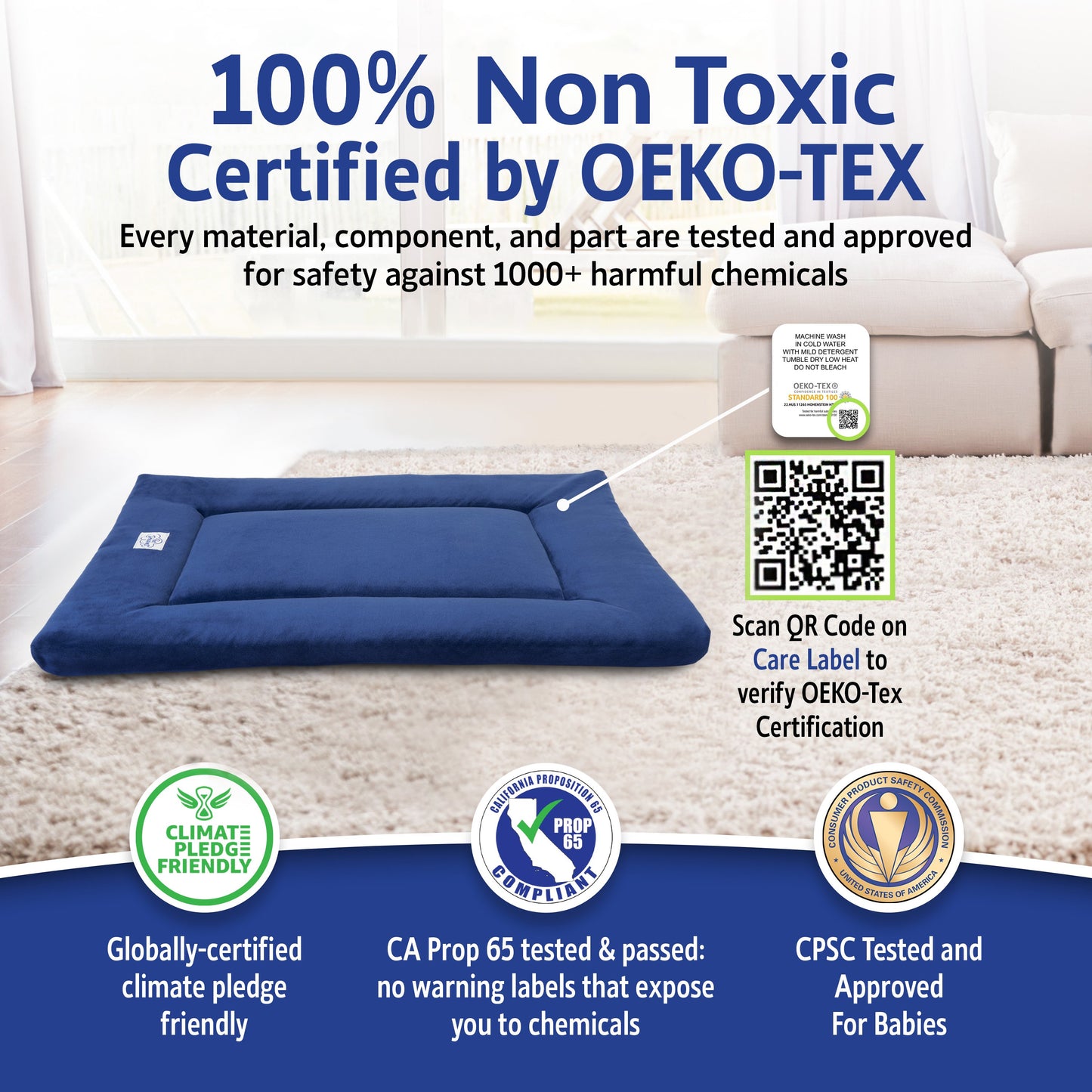 Pet Dreams Dog Crate Bed - Eco Friendly Bedding for Dogs, The Original Dog Crate Pad/Kennel Mat, Ultra Soft Dog Bed, Reversible Mats, Non Toxic Washable Dog Bed