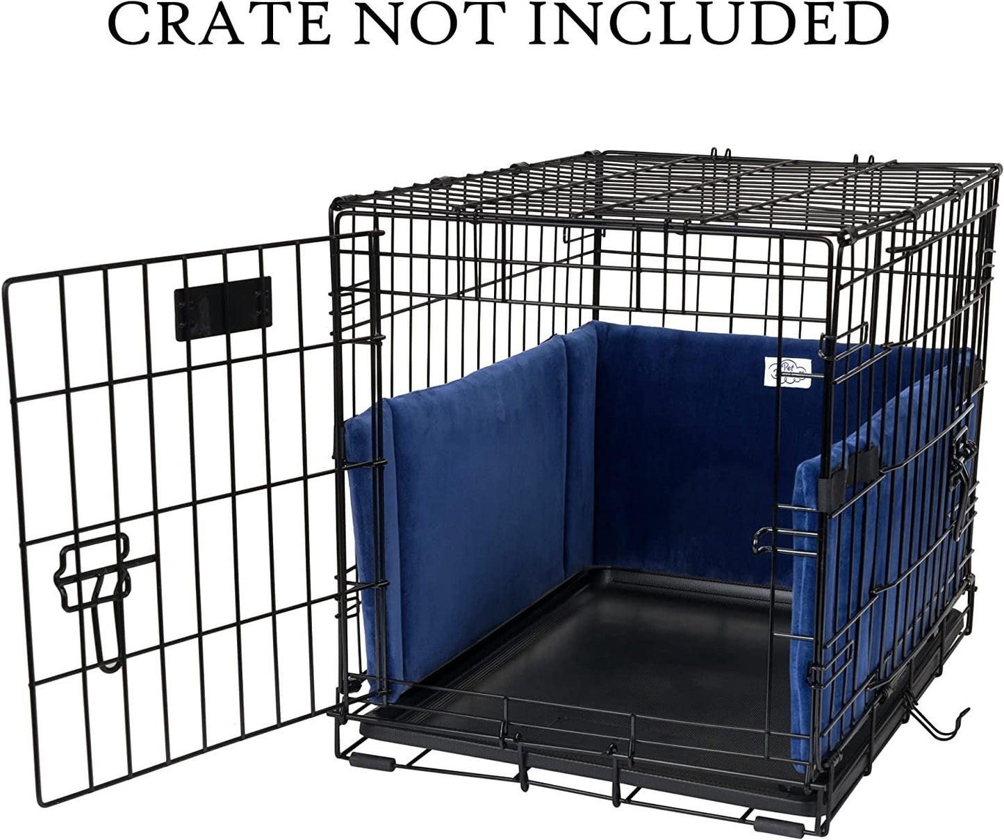 Pet Dreams Luxe Velour Crate Bumpers, Fits 18,24,30,36,42,48 inch icrate, Machine Wash & Dry, Protective and Comfortable Dog Crate Bumpers