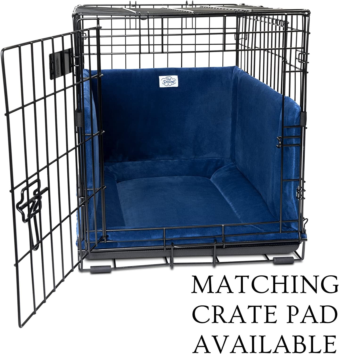 Pet Dreams Luxe Velour Crate Bumpers, Fits 18,24,30,36,42,48 inch icrate, Machine Wash & Dry, Protective and Comfortable Dog Crate Bumpers