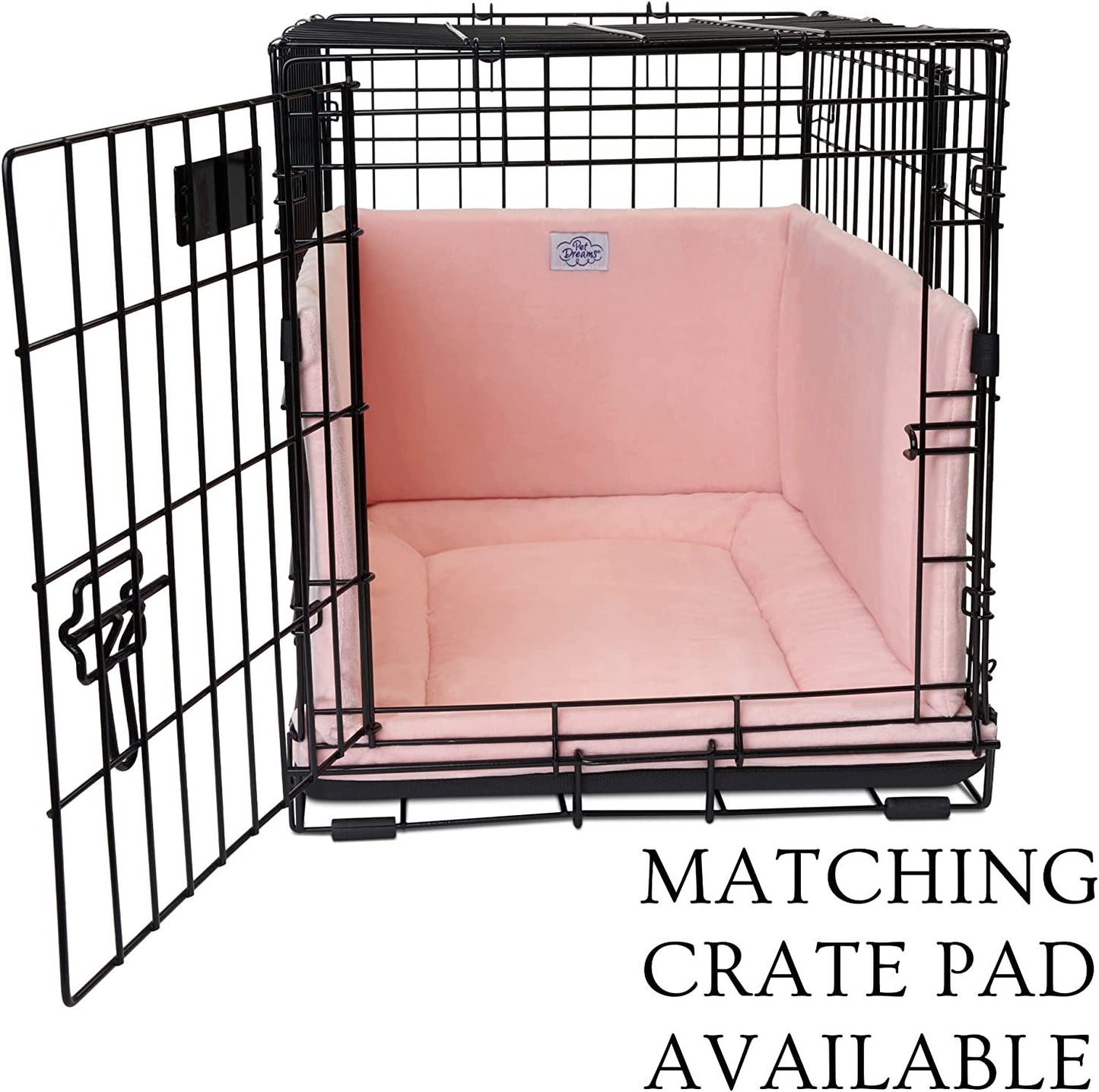 Pet Dreams Luxe Velour Crate Bumpers, Fits 18,24,30,36,42,48 inch icrate, Machine Wash & Dry, Protective and Comfortable Dog Crate Bumpers