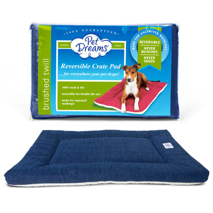 Pet Dreams Dog Crate Bed - Eco Friendly Bedding for Dogs, The Original Dog Crate Pad/Kennel Mat, Ultra Soft Dog Bed, Reversible Mats, Non Toxic Washable Dog Bed