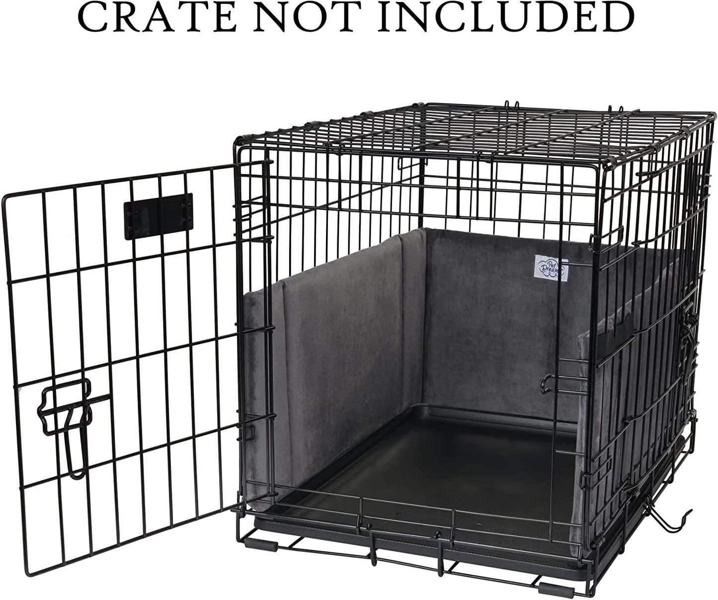 Pet Dreams Luxe Velour Crate Bumpers, Fits 18,24,30,36,42,48 inch icrate, Machine Wash & Dry, Protective and Comfortable Dog Crate Bumpers