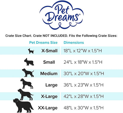 Pet Dreams Dog Crate Bed - Eco Friendly Bedding for Dogs, The Original Dog Crate Pad/Kennel Mat, Ultra Soft Dog Bed, Reversible Mats, Non Toxic Washable Dog Bed