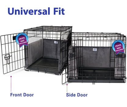 Pet Dreams Luxe Velour Crate Bumpers, Fits 18,24,30,36,42,48 inch icrate, Machine Wash & Dry, Protective and Comfortable Dog Crate Bumpers