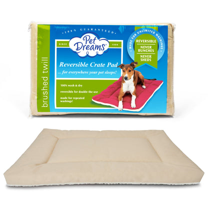 Pet Dreams Dog Crate Bed - Eco Friendly Bedding for Dogs, The Original Dog Crate Pad/Kennel Mat, Ultra Soft Dog Bed, Reversible Mats, Non Toxic Washable Dog Bed
