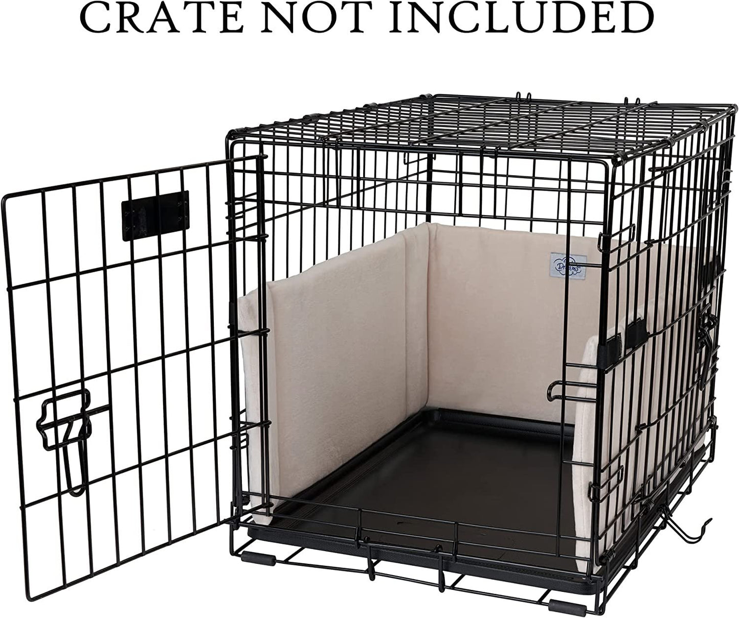 Pet Dreams Luxe Velour Crate Bumpers, Fits 18,24,30,36,42,48 inch icrate, Machine Wash & Dry, Protective and Comfortable Dog Crate Bumpers