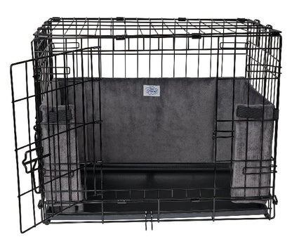 Pet Dreams Luxe Velour Crate Bumpers, Fits 18,24,30,36,42,48 inch icrate, Machine Wash & Dry, Protective and Comfortable Dog Crate Bumpers