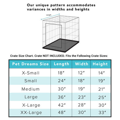 Pet Dreams Luxe Velour Original Crate Covers, Fits 24,30,36,42,48 inch icrate, Machine Wash & Dry, Decorative Dog Kennel Cover