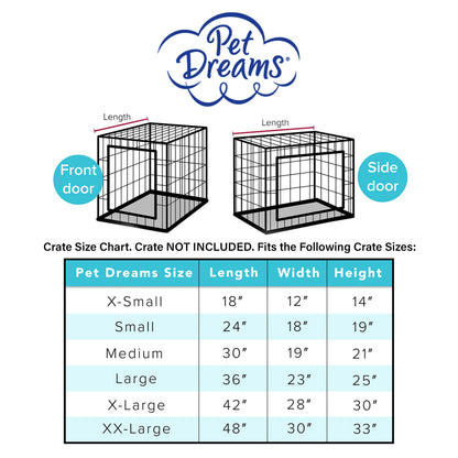 Pet Dreams Classic Crate Bumpers, Fits 24,30,36,42,48 inch icrate, Machine Wash & Dry, Protective and Comfortable Dog Crate Bumpers