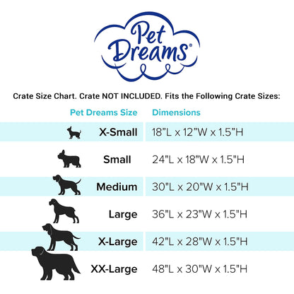 Pet Dreams Complete 3 Piece Crate Bedding Set! The Original Crate Cover, Crate Pad and Crate Bumper fits icrate 24,30,36,42 inch Fits Midwest Crate